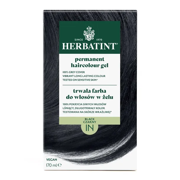 Herbatint 1N - Czarny ,Trwała farba do włosów