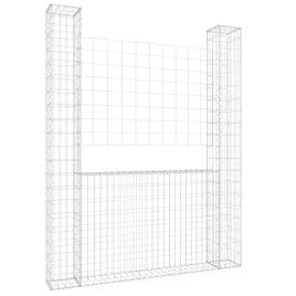 ogrodzenie-gabionowe-z-2-slupkami-zelazo-140x20x200-cm