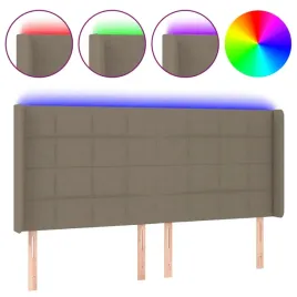 zaglowek-do-lozka-z-led-taupe-163x16x118-128-cm-tkanina