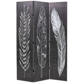 skladany-parawan-120x170-cm-motyw-pior-czarno-bialy