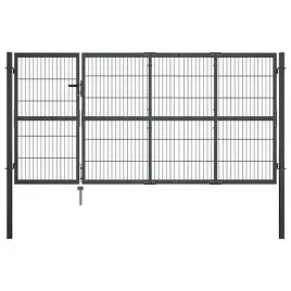 brama-ogrodzeniowa-ze-slupkami-stal-350-x-120-cm-antracytowa