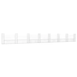 ogrodzenie-gabionowe-z-8-slupkami-zelazo-860x20x100-cm