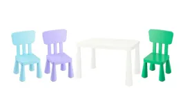 ikea-mammut-stolik-bialy-77x55cm-3-krzeselka-zielony-j-niebieskililiowy