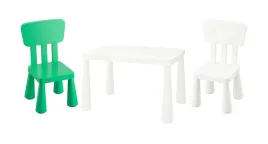 ikea-zestaw-mammut-stolik-bialy-77x55cm-2-krzeselka-bialyjaskrawozielony