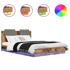 rama-lozka-z-wezglowiem-ze-led-lights-stare-drewno-150-x-200-cm