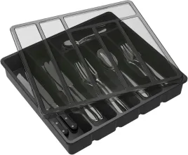 organizer-na-sztucce-taca-6-przegrodek-pokrywka-solidny-czarny-30x32cm