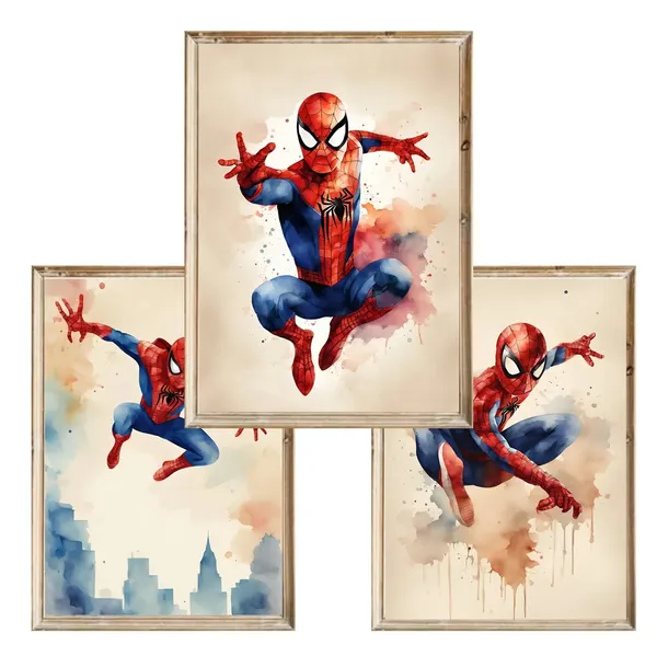 Zestaw 3 plakatów obrazków na ścianę Spiderman A3