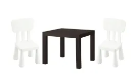 ikea-zestaw-lack-stolik-czarnybraz-mammut-2-x-krzeselko-bialy