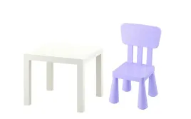 ikea-zestaw-lack-stolik-bialy-mammut-krzeselko-liliowy