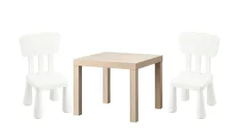 ikea-zestaw-lack-stolik-dab-bejca-bialy-mammut-2x-krzeselko-bialy