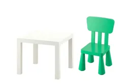 ikea-zestaw-lack-stolik-bialy-mammut-krzeselko-jaskrawozielony