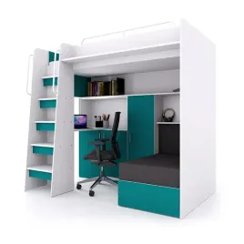 lozko-pietrowe-elen7-90x200cm-dla-dzieci-z-biurkiem-sofa-turkusowy-mat