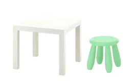 ikea-zestaw-stolik-lack-bialy-mammut-stolek-jasnozielony