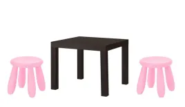 ikea-zestaw-stolik-lack-czarnybraz-mammut-2x-stolek-rozowy