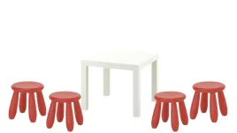 ikea-zestaw-stolik-lack-bialy-mammut-4x-stolek-czerwony