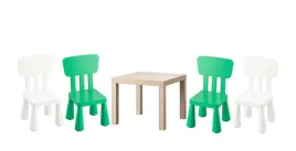 ikea-zestaw-stolik-lack-dab-mammut-4x-krzeselka-bialy-jaskrawozielony