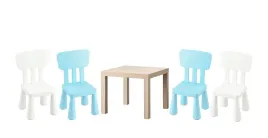 ikea-zestaw-stolik-lack-dab-mammut-4x-krzeselka-bialy-jasnoniebieski