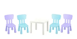 ikea-zestaw-stolik-lack-bialy-mammut-4x-krzeselka-jasnoniebieski-liliowy