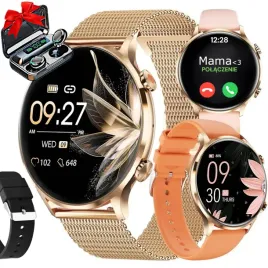 smartwatch-damski-zegarek-wodoodporny-pl-menu-rozmowy-4-paski-sluchawki