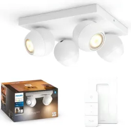 lampa-punktowa-reflektor-led-spot-buckram-bialy-4xgu10-5w-philips-hue-pilot