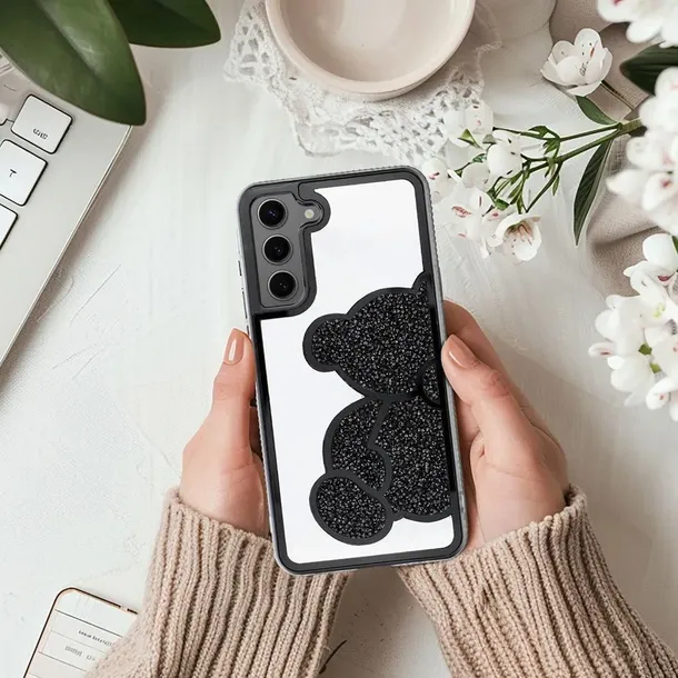 futeral-teddy-bear-do-samsung-s22-czarny-kolor-rozowy