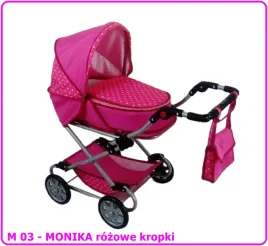 wozek-dla-lalek-gleboko-spacerowy-monika-m03-rozowy-w-kropki