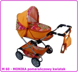 wozek-dla-lalek-gleboko-spacerowy-monika-m60-pomaranczowy-kwiatek