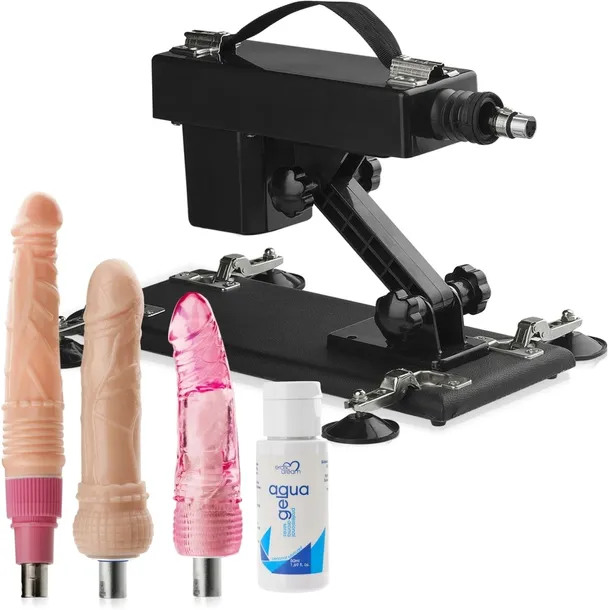 SEX MASZYNA DO SEKSU 3 X DILDO PENIS 420 RUCHÓW/min POSUWISTA WIBRATORY+ŻEL