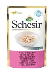 schesir-dla-kotow-single-dish-fileciki-z-kurczaka-i-szynka-50g