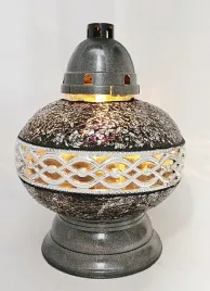 znicz-lampion-witrazowy-kula-duza-decor-czarno-srebrna