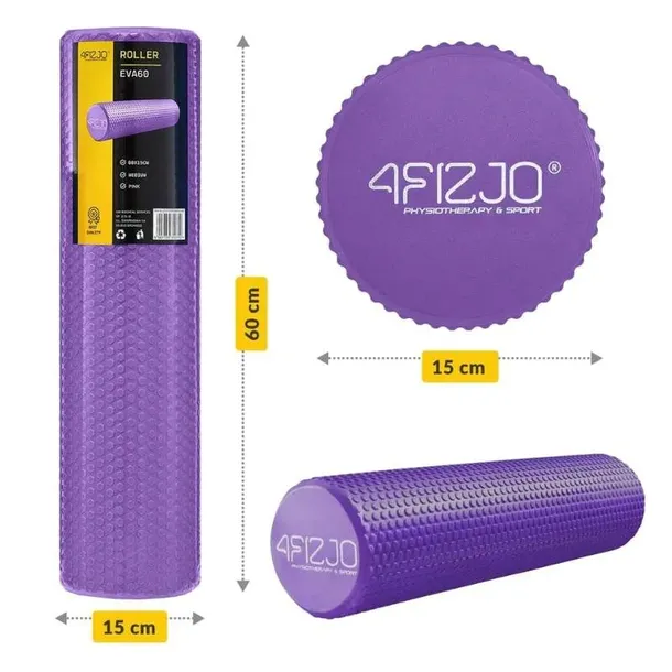 4FIZJO Wałek, Roller do masażu 60cm CARE+ Fioletowy