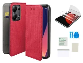 etui-z-klapka-do-xiaomi-redmi-note-13-pro-4g-czerwony-folia-ochronna-tpu