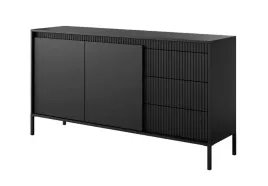komoda-ryflowana-2-drzwiowa-z-szufladami-2d3sz-153-cm-czarna-sinto-ls
