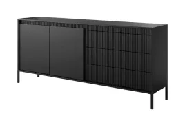 komoda-duza-ryflowana-2-drzwiowa-z-szufladami-2d3sz-187-cm-czarna-sinto-ls