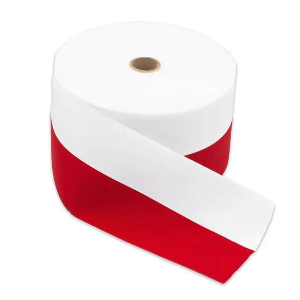 Taśma sztandarowa wstęga biały czerwony 100mm/50m