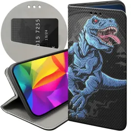 etui-z-klapka-do-motorola-moto-g85-wzory-dinozaury-reptilia-prehistoryczne