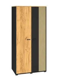 szafa-mlodziezowa-2d-92cm-dab-craft-zloty-czarny-stal-premium-collen-ml