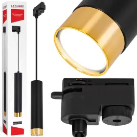lampa-wiszaca-led-reflektor-szynowy-oprawa-tuba-gu10-czarna-zlota-na-szyne