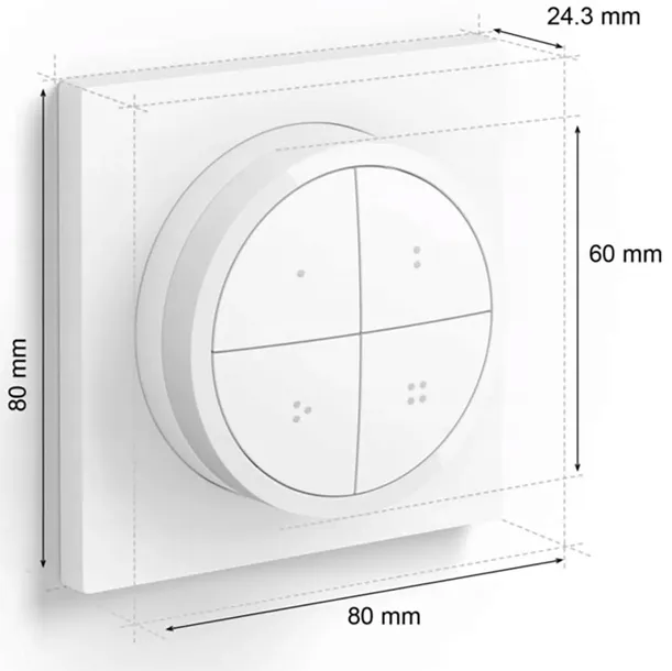 pilot-przelacznik-scienny-sciemniacz-bialy-philips-hue-bluetooth-zigbee-stan-nowy-seria-tap-dial-switch