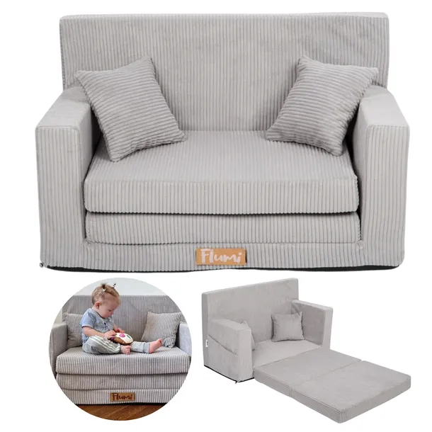 Sofa kanapa rozkładana dla dzieci piankowa pufa + GRAWER Imię dziecka
