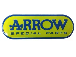 emblemat-nalepka-aluminium-tlumika-motor-sport-do-arrow-zolty-135mm-45mm