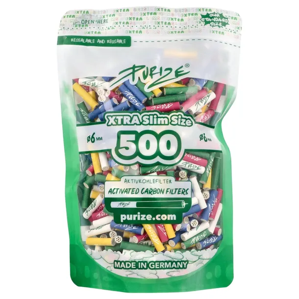 Filterki Purize Doypack XTRA Slim MULTICOLOR 500 szt. śr. 6 mm