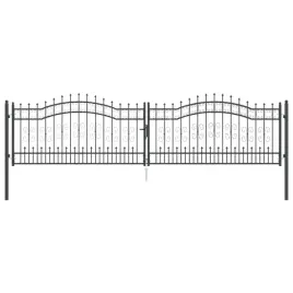 bramka-ogrodzeniowa-z-ostrym-szczytem-szary-404-x-100-cm-stal