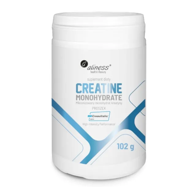 Aliness Creatine Monohydrate Czysta Kreatyna Monohydrat w proszku 102 gram