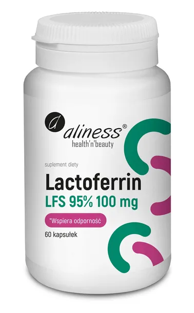Aliness Lactoferrin LFS 95% laktoferyna witamina C odporność 60 kaps