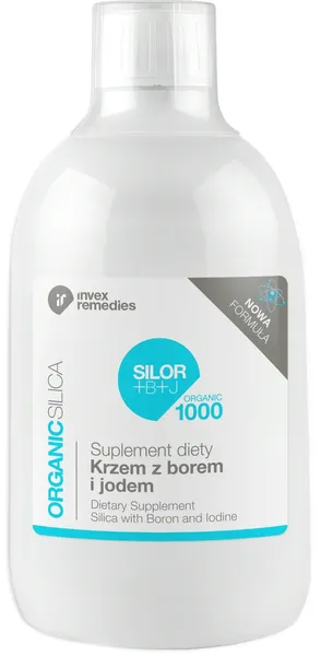 Invex SILOR+B+J ORGANIC 1000 Krzem z borem i jodem Suplement diety 500 ml