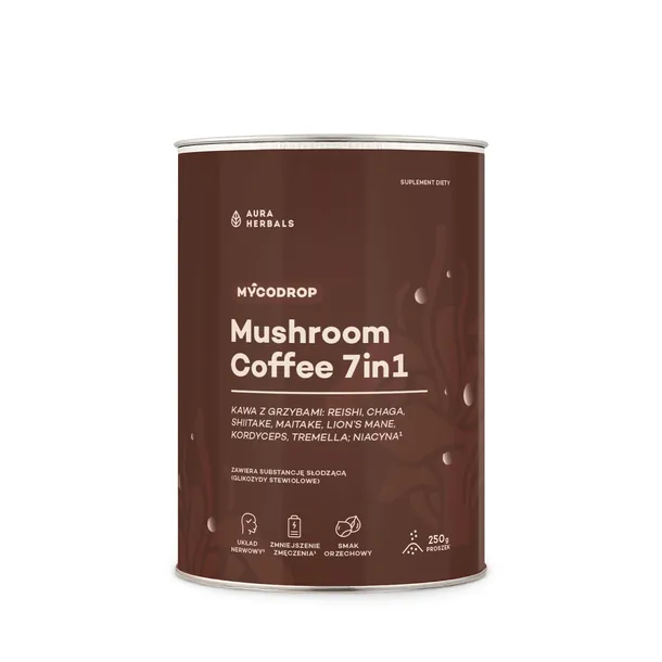 Aura Herbals Kawa z grzybami Mycodrop Mushroom coffee 7 in 1 250 g.