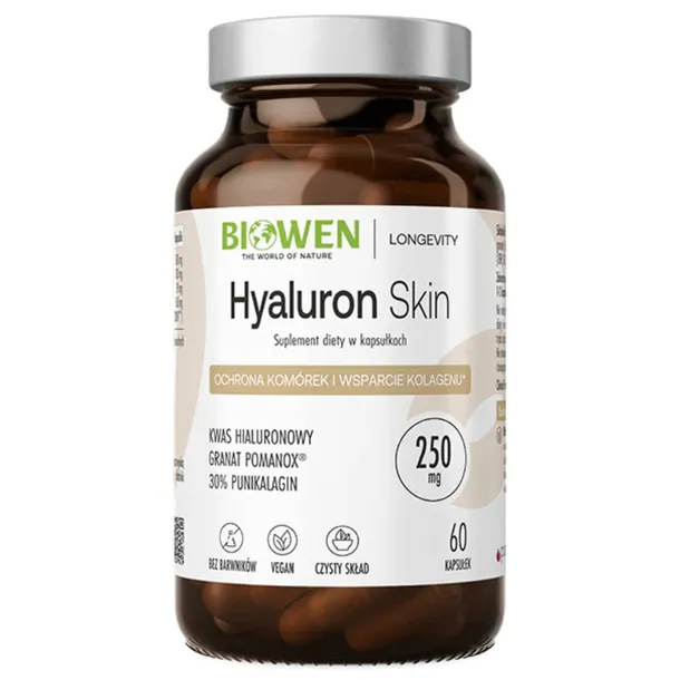 Biowen HYALURON SKIN Kwas Hialuronowy 250 mg NAWILŻENIE Skóra Stawy 60 kaps