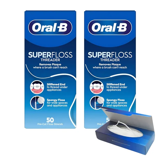 2x50szt ORAL B SUPER FLOSS nić czyszczenia aparatów ortodontycznych mostów