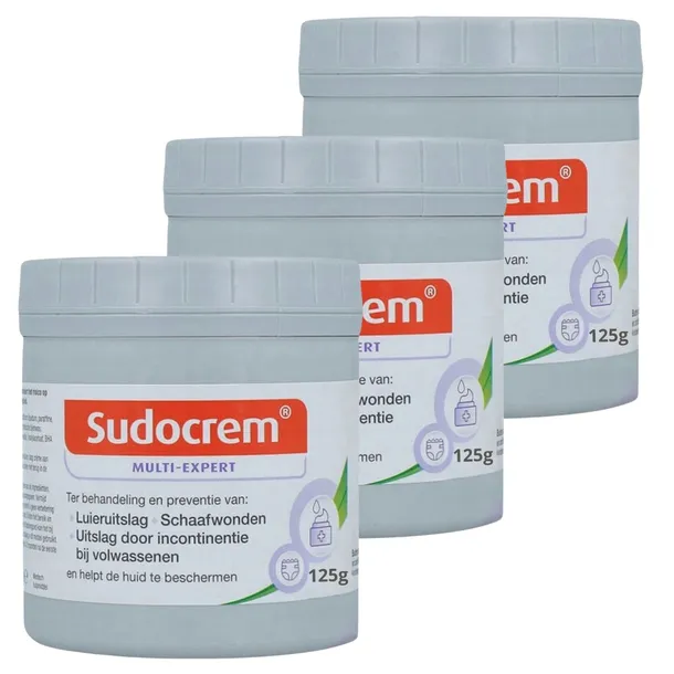 3x125g Krem z cynkiem na Pieluszkowe zapalenie skóry SUDOCREM MULTI EXPERT